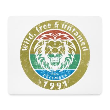 33. Geburtstag Wild, free & untamed since 12/1991 - Mousepad (Querformat) - Weiß - Vorne