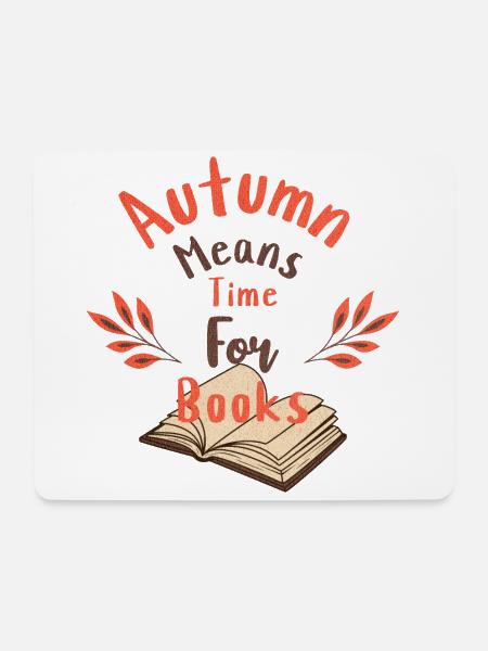 Bücher Lesen Herbst - Mousepad (Querformat) - Weiß