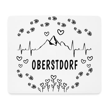 Oberstdorf Berge Blumen Wandern Liebe - Mousepad (Querformat) - Weiß - Vorne
