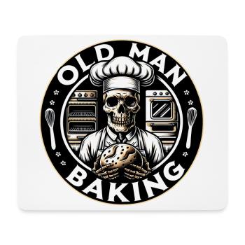 Old Man Baking Skull mit Bäckermütze mit Brot - Mousepad (Querformat) - Weiß - Vorne