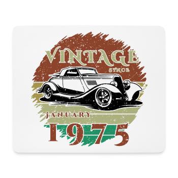 50. Geburtstag - Klassiker - Vintage since 01/1975 - Mousepad (Querformat) - Weiß - Vorne