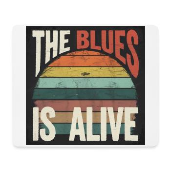 Der Blues lebt vintage Bluesdesign - Mousepad (Querformat) - Weiß - Vorne