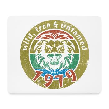45th Birthday Wild, free & untamed since 1979 - Mouse Pad (horizontal) - white - Front