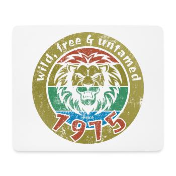 49th birthday Wild, free & untamed since 1975 - Mouse Pad (horizontal) - white - Front
