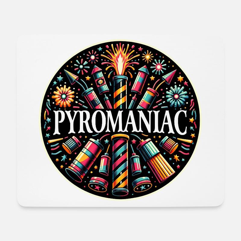 Pyrotechnik Silvester Feuerwerk Neujahr - Mousepad (Querformat) - Weiß