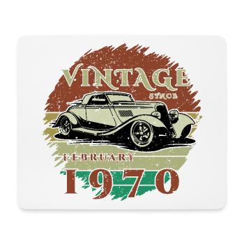 55. Geburtstag - Klassiker - Vintage since 02/1970 - Mousepad (Querformat) - Weiß - Vorne