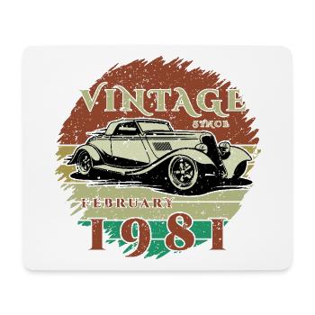 44. Geburtstag - Klassiker - Vintage since 02/1981 - Mousepad (Querformat) - Weiß - Vorne
