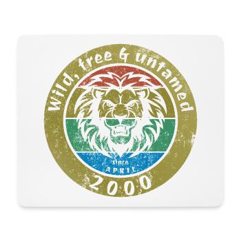 25th Birthday Wild, free & untamed since 04/2000 - Mouse Pad (horizontal) - white - Front