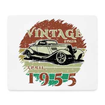 70. Geburtstag - Klassiker - Vintage since 04/1955 - Mousepad (Querformat) - Weiß - Vorne