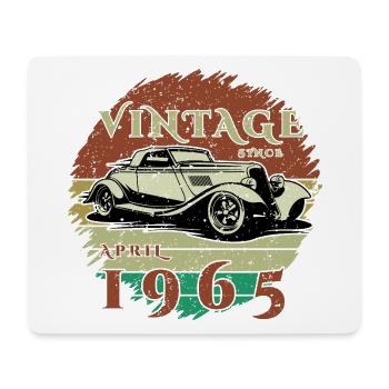 60. Geburtstag - Klassiker - Vintage since 04/1965 - Mousepad (Querformat) - Weiß - Vorne