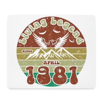 44th Birthday Living Legend since VIN 04/1981 - Mouse Pad (horizontal) - white - Front