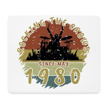 45th Birthday Rocking the crowd DRM 05/1980 - Mouse Pad (horizontal) - white - Front