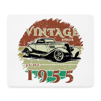 70. Geburtstag - Klassiker - Vintage since 06/1955 - Mousepad (Querformat) - Weiß - Vorne