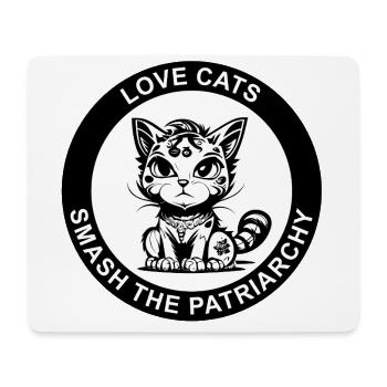 LOVE CATS SMASH THE PATRIARCHY - Mousepad (Querformat) - Weiß - Vorne