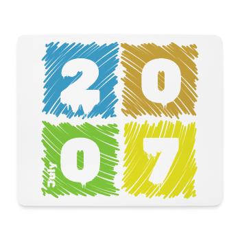 18. Geburtstag Farbige Patches since 07/2007 - Mousepad (Querformat) - Weiß - Vorne