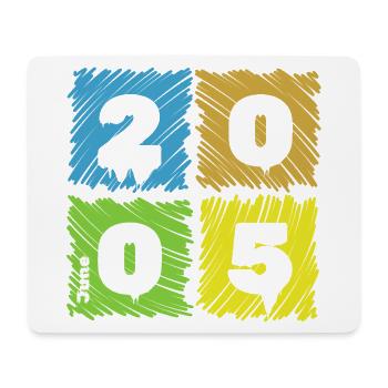 20. Geburtstag Farbige Patches since 06/2005 - Mousepad (Querformat) - Weiß - Vorne