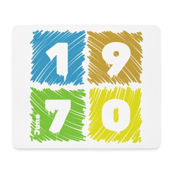 55. Geburtstag Farbige Patches since 06/1970 - Mousepad (Querformat) - Weiß - Vorne