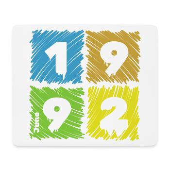 33. Geburtstag Farbige Patches since 06/1992 - Mousepad (Querformat) - Weiß - Vorne
