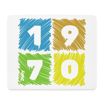 55. Geburtstag Farbige Patches since 07/1970 - Mousepad (Querformat) - Weiß - Vorne