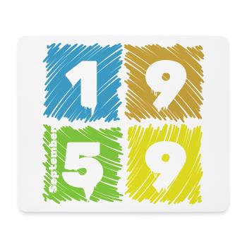 66. Geburtstag Farbige Patches depuis 09/1959 - Tapis de souris (format paysage) - blanc - Devant