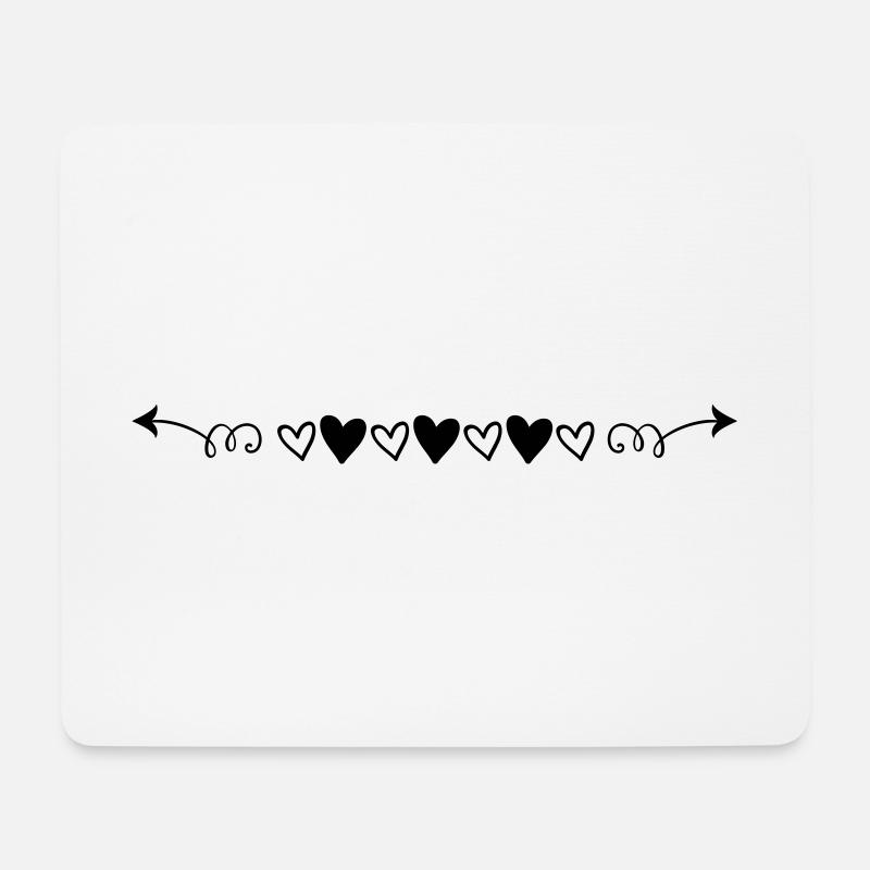 herz strich - Mousepad (Querformat) - Weiß