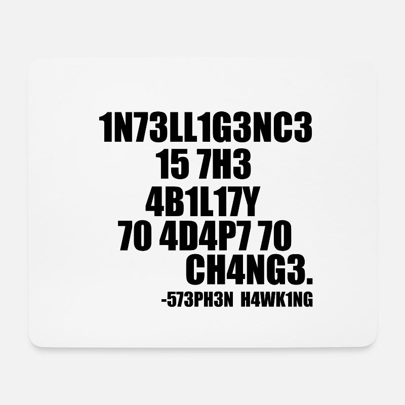 INTELLIGENTER STEPHEN HAWKING SPRUCH! GESCHENKIDEE - Mousepad (Querformat) - Weiß