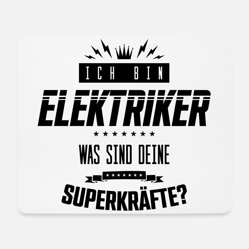 ich bin elektriker spruch superkräfte - Mousepad (Querformat) - Weiß