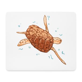 Tortue aquatique - Tapis de souris (format paysage) - blanc - Devant