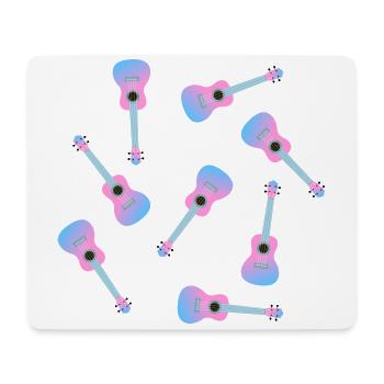 Ukulélé rose - Tapis de souris (format paysage) - blanc - Devant