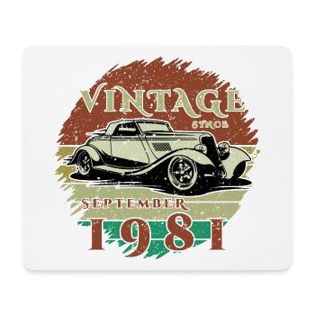 44. Geburtstag - Klassiker - Vintage since 09/1981 - Mousepad (Querformat) - Weiß - Vorne