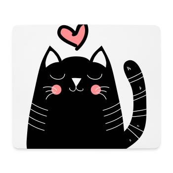 Katze Katzen Mietze Liebeskatze als Geschenk - Mousepad (Querformat) - Weiß - Vorne