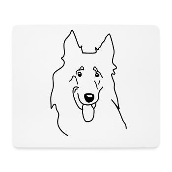 Longhaired Collie Collie Lassie Shirt Dog Heart Love - Mouse Pad (horizontal) - white - Front