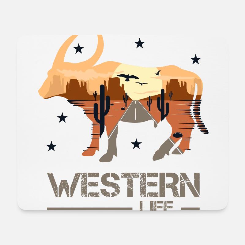 Western - Mousepad (Querformat) - Weiß