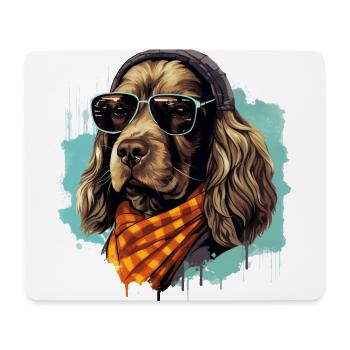 Spaniel Silhouette | Bold Dog Design Streetwear - Mousepad (Querformat) - Weiß - Vorne