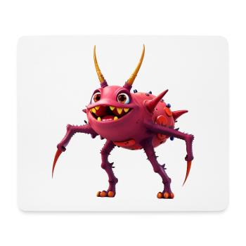 Rotes TickToc Monster - Mousepad (Querformat) - Weiß - Vorne