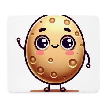 Happy Cartoon Patate Conception de personnage - Tapis de souris (format paysage) - blanc - Devant