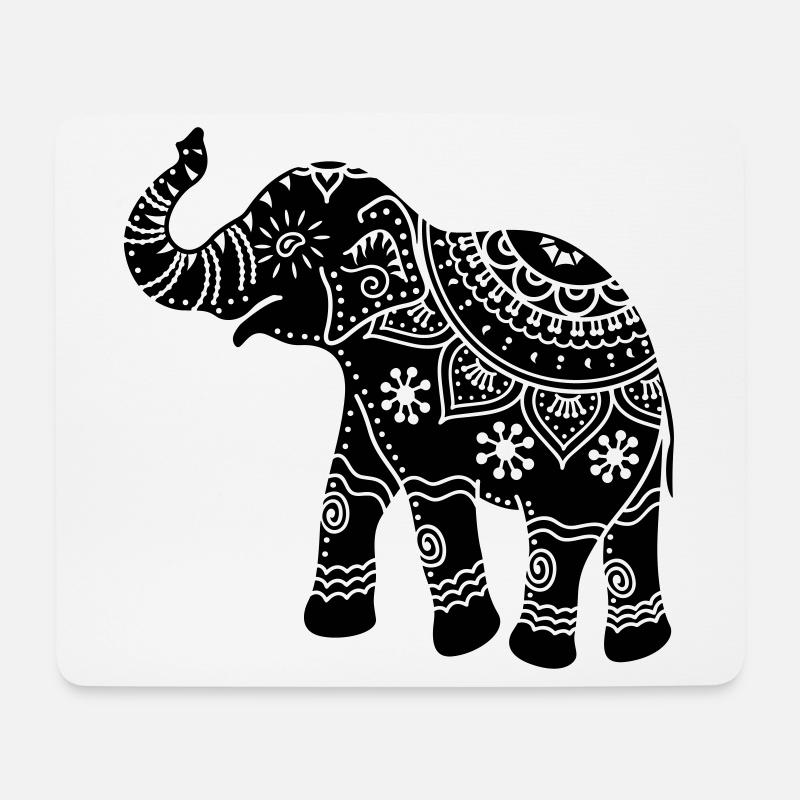 Elefant - Mousepad (Querformat) - Weiß