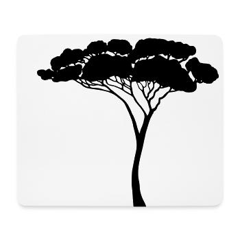 arbre africain silhouette Afrique nature arbres - Tapis de souris (format paysage) - blanc - Devant