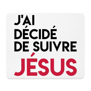 J'ai décidé de suivre Jésus - Tapis de souris (format paysage) - blanc - Devant