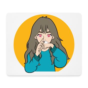 SNIFFING DE COCAÏNE ANIME GIRL - Tapis de souris (format paysage) - blanc - Devant