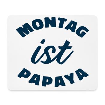 Montag Ist Papaya - Mousepad (Querformat) - Weiß - Vorne