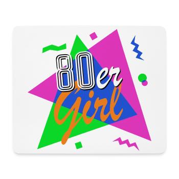80er Girl - 80er Jahre - bunt + verrückt - retro - Mousepad (Querformat) - Weiß - Vorne