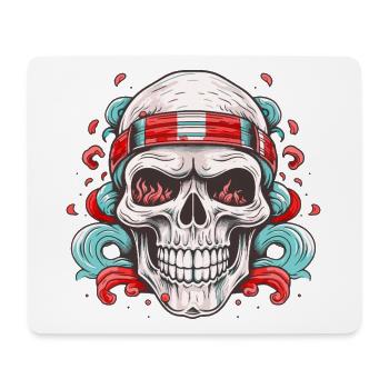 Totenkopf Totenschädel Skelett Horror Gothic Metal - Mousepad (Querformat) - Weiß - Vorne