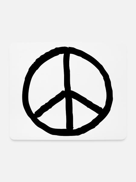 Friedenszeichen - Mousepad (Querformat) - Weiß