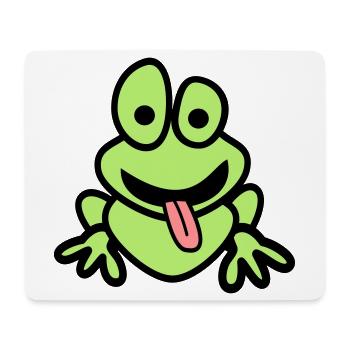Frosch mit Zunge - Mousepad (Querformat) - Weiß - Vorne