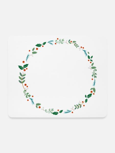 Immergrüner Kranz - Mousepad (Querformat) - Weiß
