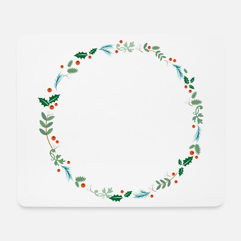 Immergrüner Kranz - Mousepad (Querformat) - Weiß