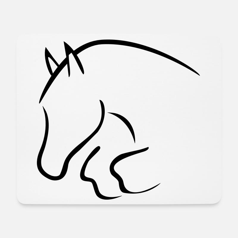 Springpferd - Mousepad (Querformat) - Weiß