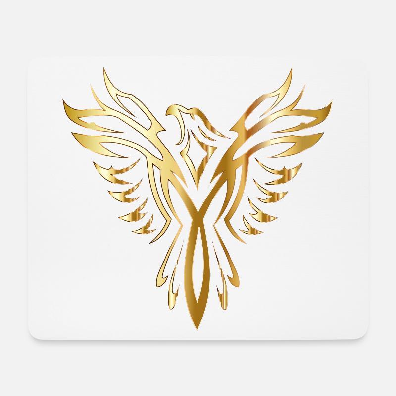 Goldener Phönix - Mousepad (Querformat) - Weiß