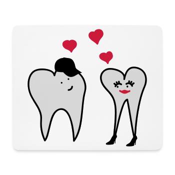 Teeth in love - Mouse Pad (horizontal) - white - Front